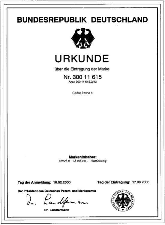 Trademark certificate and attestation
